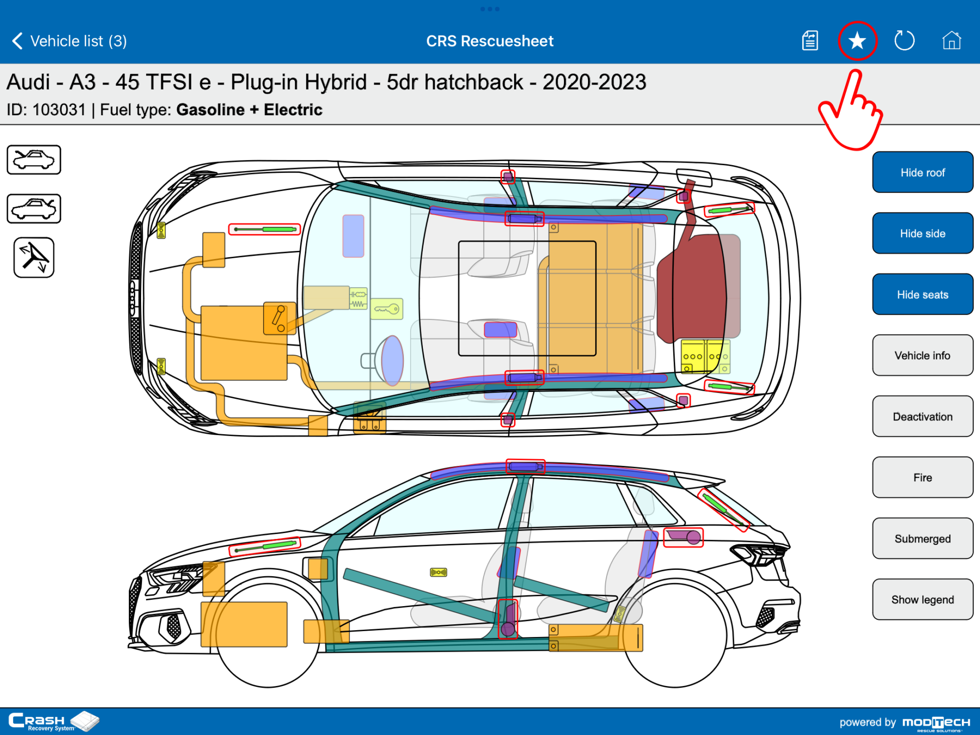 CRS Case study Using the vehicle list Moditech